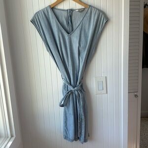 Calvin Klein Jeans Denim Tie Waist dress pockets zipper